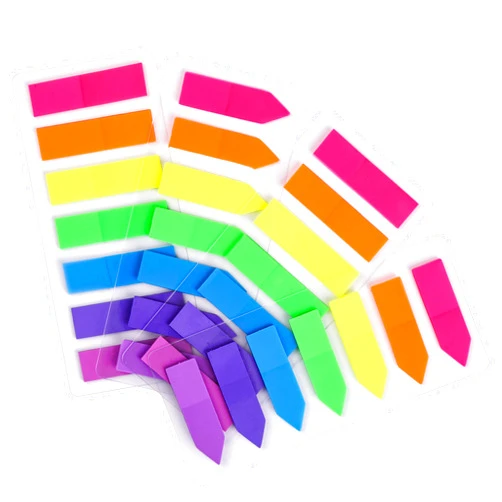 Lysas 4 Sets Neon Page Markers Colored Index Tabs, Fluorescent Sticky Note for Page Marker, 560pcs