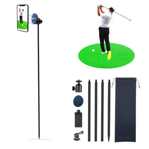 GreatYYT Monopod Selfie Stick to Record Golf Swing, Magnetic and Clamp for Compatible All Phone, Lightweight and Protable with Height Adjustable,Golf Training Aid