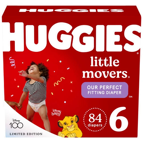 Huggies Little Movers Baby Diapers, Size 6 (35+ lbs), 84 Ct