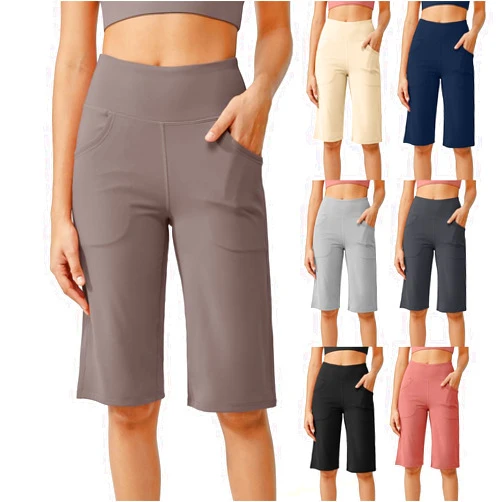 AUHILL Women's Wide Leg Yoga Pants with Pockets Stretch Loose High Waist Comfy Soft Trousers Casual Solid Elastic Sweatpants