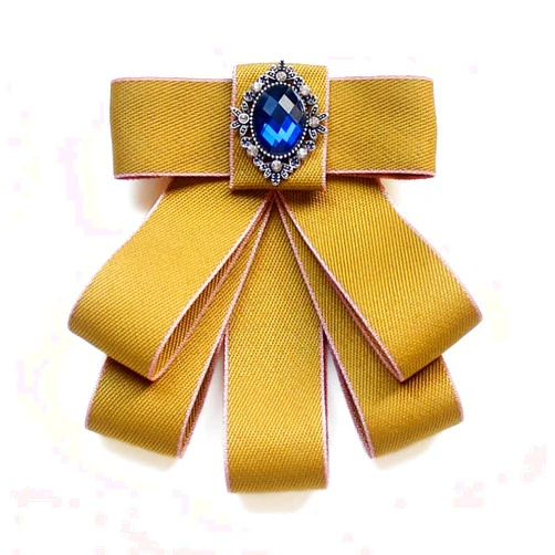 Chamvino Professional Stewardess student groom adjustable fabric diamond bow tie Preppy collar for men and women