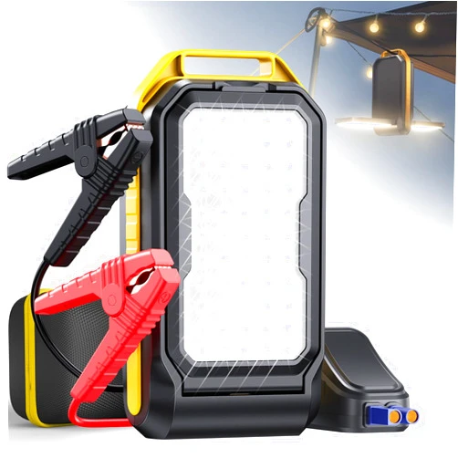 AUXITO Jump Starter: 7000A Portable Car Battery-Jumper for All Gas or up to 12L Diesel, 3 in 1 Multi-Function 12V Auto Battery Booster Jump Box with 4000LM Camping Light and 16000mAh Power Bank