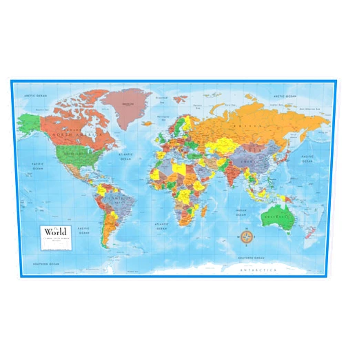 Swiftmaps World Premier Wall Map Poster Mural 24h x 36w