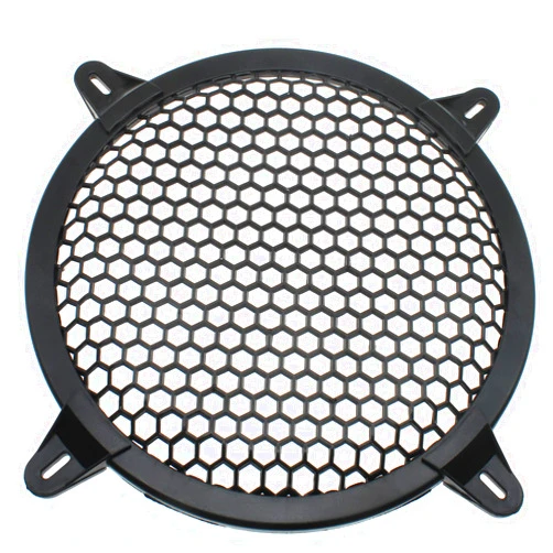 LBTODH Speaker Grill Protector Cover 2pcs 10 Inch Car Subwoofer Speaker Cover Mesh Round Waffle Guard Protector Grille(Black)
