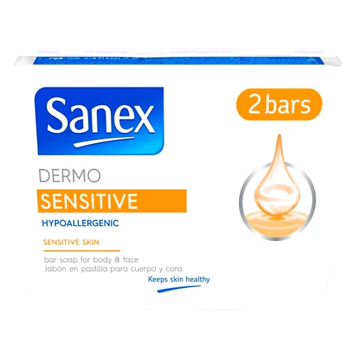 Sanex Dermo Sensitive Hypoallergenic Bar Soap - 2 x 90 g
