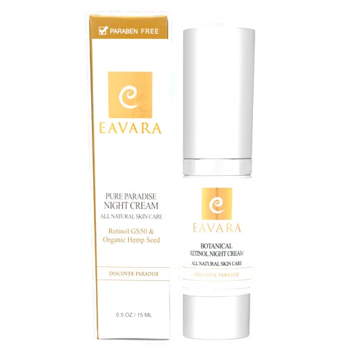 Eavara Organic Retinol Night Cream, Anti Aging Overnight Natural Face Moisturizer Cream with Hyaluronic Acid, Shea Butter, and Aloe Vera, Helps with Fine Lines & Wrinkles (0.5 Fl Oz) (1 Pack)