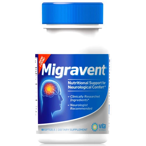 Vita Sciences Migravent Migraine Relief Supplement w/Vitamin B2, Riboflavin, Magnesium, Coenzyme CoQ10, PA-Free Butterbur, Bioperine, Premium Herbal Extracts 60 Count