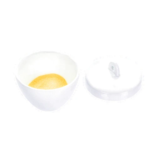 EISCO Porcelain Crucible with Lid - Capacity 50mL, Height 37mm, Dia. 64mm - Squat Form