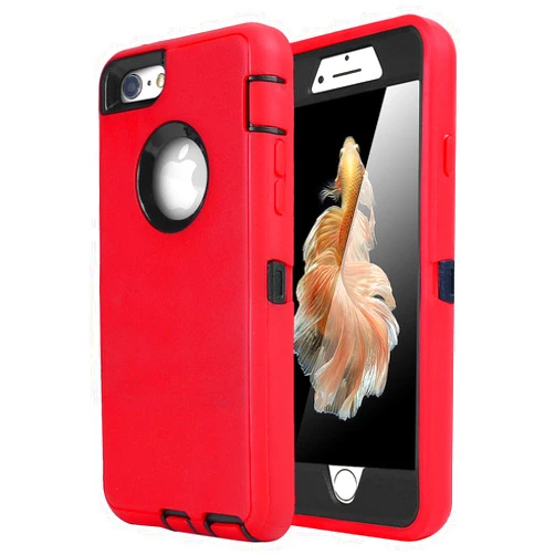 AICase iPhone 6 Case, iPhone 6S Case [Heavy Duty] Built-in Screen Protector Tough 3 in 1 Rugged Shorkproof Cover for Apple iPhone 6/6S (Black/Red)