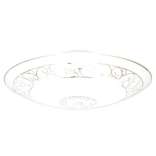 Westinghouse 6620600 Two-Light Semi-Flush-Mount Interior Ceiling Fixture, White Finish with White Scroll Design Glass, Round