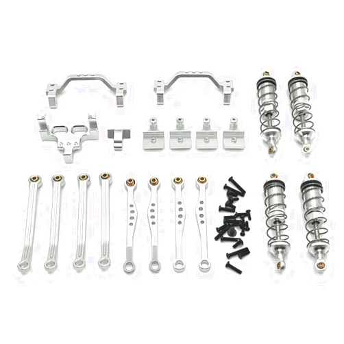 FRHDVFA Used For WPL C64 C74-1 JA11 RC Car Parts Metal Upgraded Rod Suspension Frame Servo Rod Seat Shock Absorber replacement (parts)(Silver)