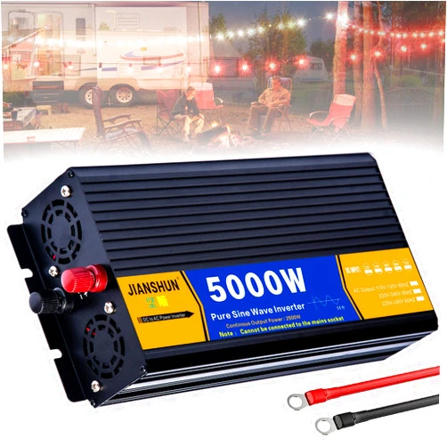YILEFU Pure Sine Wave 3000w 4000w 5000w 6000w 8000w Car Power Inverter Voltage Converters Dc 12V 24V 48V 60V to Ac 110V 220V Solar Transformer with Socket,for Home Camping Travel,5000W-12Vto220V