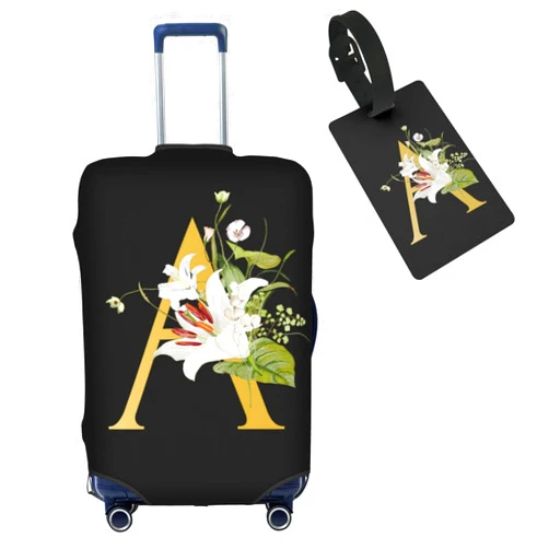 Tuizumy Decorative A Suitcase Protectors Elastic Washable Luggage Covers With Concealed Zippers For 18-32 Inch Luggage (Size S: Fits 18-21 Inch)