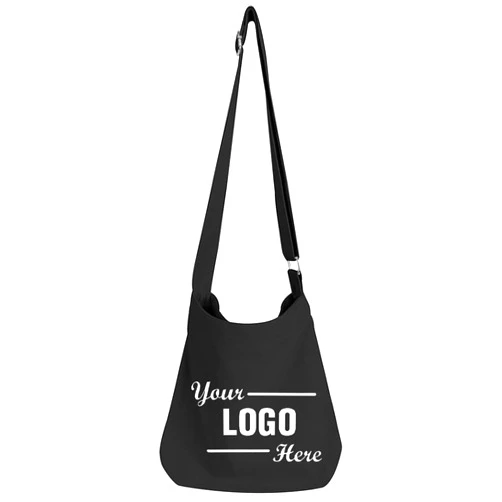 TopTie Custom Canvas Hobo Tote Bag with Logo, Personalized Crossbody Bag, Large Shoulder Bag