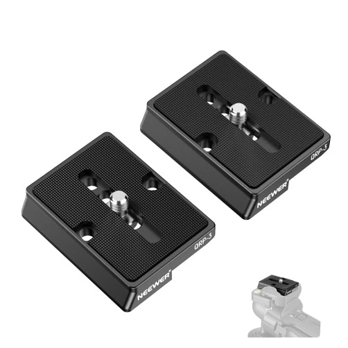 Neewer 2PCS 200PL Quick Release Plate Aluminum, Compatible with Manfrotto BHQ2 XPRO-3W 8043W 496 804RC2 Q2 Tripod Ball Head Fluid Head, Camera Mounting Plate with 1/4