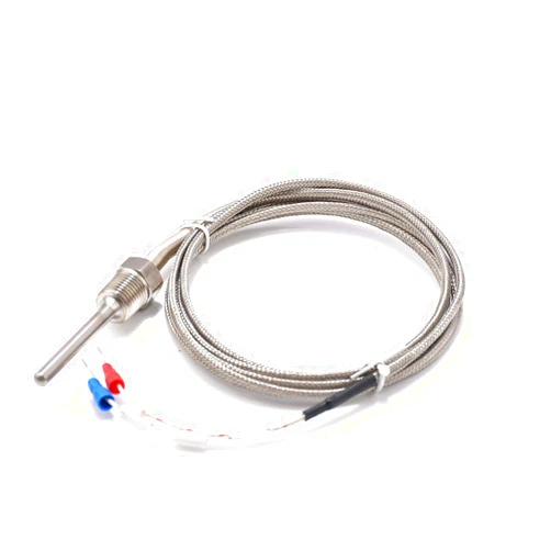 Jaybva Waterproof K Type Grounded Thermocouple - Jaybva Temperature Sensor Probe for PID Temperature Controller Two Wire Stainless Steel NPT 1/4 inch Pipe Thread 0~500℃ with 2m Insulation Lead Shield Wire
