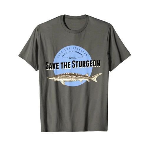 Save the Sturgeon Shirts by Augenpulver Save the Sturgeon T-Shirt - Endangered Species Tee T-Shirt