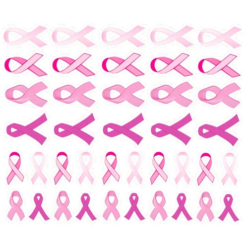 JNAB 40 Pink Ribbon Temporary Tattoos: Breast Cancer Awareness Tattoo (5 Sheets)