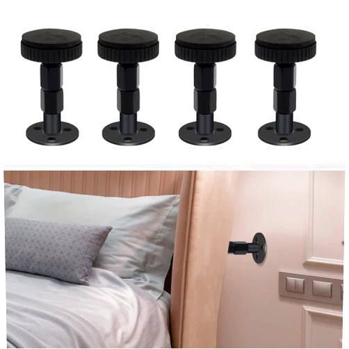 LveSunny 4Pcs Headboard Stoppers for Wall, Adjustable Headboard Stoppers, Bed Noise Stopper for Headboard, Couch, Bed Wall Bumper, Wall Protector, Easy to Install(1.18-2.52In) (Large)