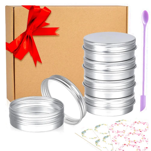 Sopito Aluminum Tin Cans, 24PCS 2 Oz Metal Round Containers Screw Lid Empty Small Travel Tins for Candles, Salve, Cosmetics