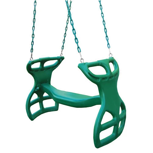 Swing-N-Slide WS 3452 Heavy Duty Two Person Dual Glider Swing, with Coated Chains to Prevent Pinching, 18