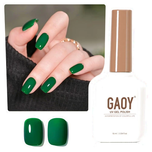 GAOY Green Gel Nail Polish, 16ml Soak Off Gel Polish, UV Light Cure for Nail Art DIY Manicure at Home, 2477 Emerald Green