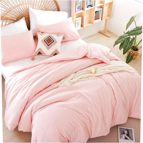 weigelia Queen Size Comforter Set Pink Comforter Modern Bedding Comforter Set for All Season Soft Lightweight Microfiber Girls Women Comforter Set (1 Blush Comforter, 2 Pillowcases)