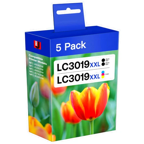 JETSIR LC3019XXL High Yield Compatible Ink Cartridge Replacement for Brother LC3019XXL Ink Cartridges, ( 2 Black, 1 Cyan, 1 Magenta, 1 Yellow) , Use with MFC-J6530DW, MFC-J5330DW, MFC-J6930DW Printer