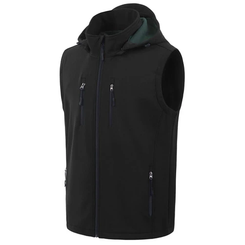 CREATMO US Men's Casual Lightweight Warm Thin Outerwear Vest Windbreaker Sleeveless Jacket With Removable Hood