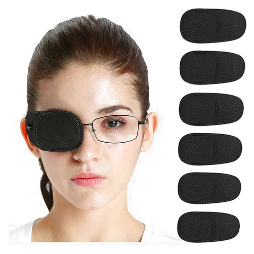 FCAROLYN 6pcs Eye Patch for Glasses (Normal Size, Black)