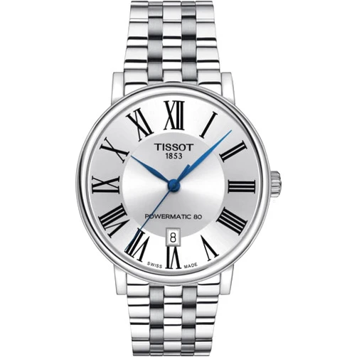 Tissot mens Carson Auto Stainless Steel Dress Watch Grey T1224071103300