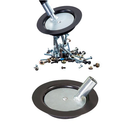 Joyful Flappers Quick Release Magnetic Pick Up Disk 3 3/8 Inch, Proudly Made-in-The-USA, with Quick Hand Release Magnet Cap. Nook & Cranny Edition of our Nail Magnet Pickers. Handle sold seperately!