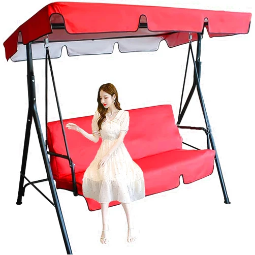 YCHUNP Swing Canopy Replacement Cover and Swing Cushion Cover Waterproof 2 and 3 Seater Swing Top Cover and Chair Cover Garden Outdoor Patio Swing Seat Cover Replac