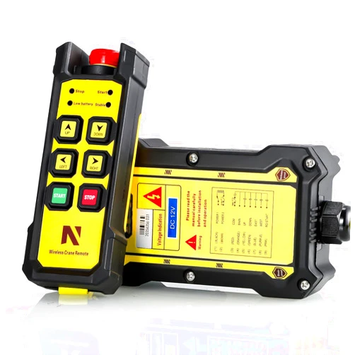 NEWTRY Wireless Crane Remote, 12V 6 Button Industrial Crane Controller Hoist Truck Crane Remote 984FT Electric Lift Switch with Indicator System