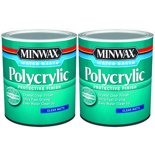 Minwax Polycrylic Protective Finish,1 Quart,Matte 2 Pack,622224444-2
