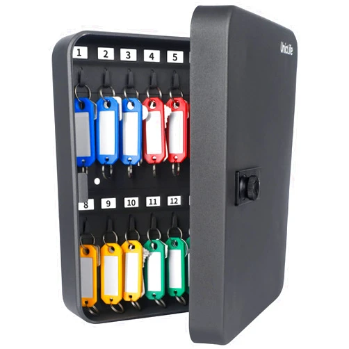 Uniclife 28 Key Cabinet Steel Security Lock Box with Combination Lock-Black
