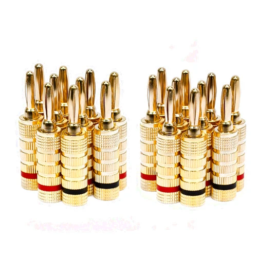 Monoprice 121820 24k Gold Plated Speaker Banana Plugs, Closed Screw Type (10 Pairs)