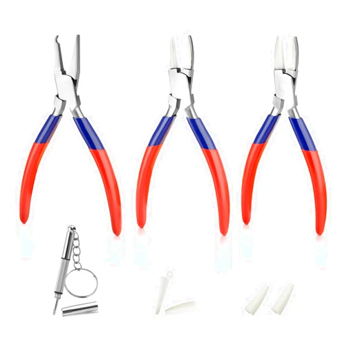 GOLD DEER 3PCS Round & Nylon Jaw Eyeglasses Frame Pliers Nose Pad Arm Adjusting Pliers Flat Nose Nylon Jaws Pliers Optical Pliers Set for Eyeglass Repair and Assembly and Adjustment Eyeglass Pliers
