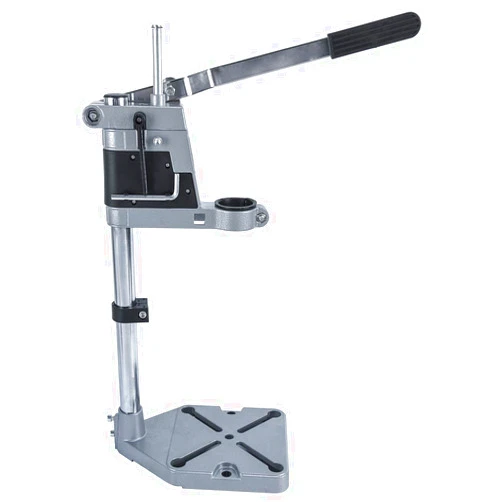 YaeTek Adjustable Drill Press Stand for Drill Workbench Repair Tool Universal Bench Clamp Support Tool, Drill Press Table, Drill Stand for Hand Drill Single Hole Aluminum Base (1 Mounting Hole)