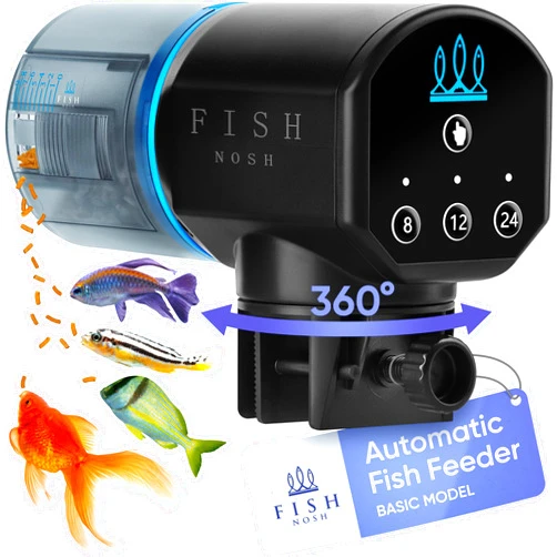 FISHNOSH Automatic Fish Feeder for Aquarium - New Generation 2025, Auto Food Dispenser with Timer for Small Tank, Big Aquariums & Pond, Model-ML