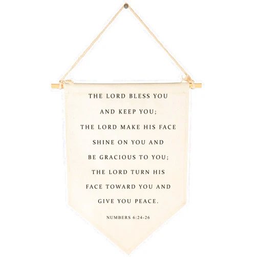 GEANHIL Bible Verse Banner Decor-Scripture Sign- Flag Decor Gift for Baby Boys Girls Newborn Kids- Banner Wall Sign Gifts for Nursery Baby Room Playroom Bedroom Front Door