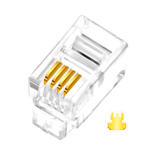 EZYUMM 20PCS RJ9(RJ9/RJ10/RJ22) 4P4C Telephone Cable Modular Plug Connector for Phone Handset Cord