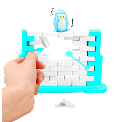 NQEUEPN Penguin Board Breaker Game Toy, Penguin The Ice Game Building Pushing Walls Funny Family Puzzle Table Breaking Frozen Montessori Don't Break Toys Gift for Kids Children Boys Girls Party