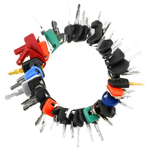 Tecreddy 50 Heavy Equipment Keys Master Set, Construction Machinery Keys Set for Cat Catrepillar Case JD John Deere Gehl JCB Hyster JLG Komatsu Kubota Yanmar Takeuchi New Holland Volvo Keys Heavy Equipment