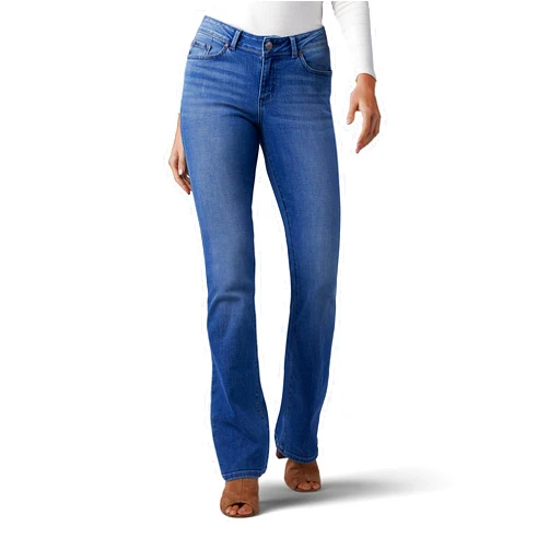 Lee Women's No Gap Waistband Regular Fit Bootcut Jean with Hidden Pocket