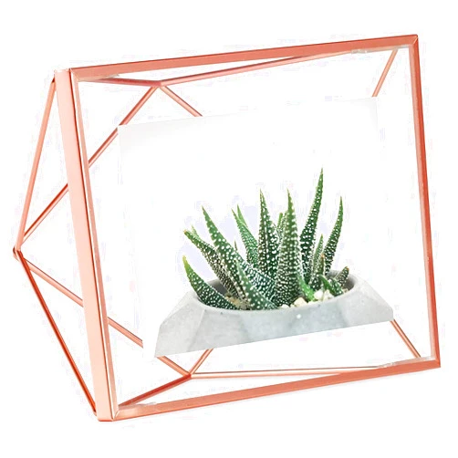 Umbra Prisma Picture Frame, 4 x 6 Photo Display for Desk or Wall, Copper