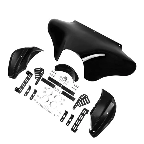 TCT-MOTORPARTS TCT-MT Front Outer Batwing Fairing+ Windshield Smoke Windscreen Fit For Harley Touring 1996-2013 Electra Glide, Street Glide, Ultra Classic & Trike Models 2012 2011 2010 2009 2008 2007 2006