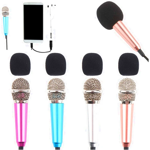 LOCOLO 4Pcs Mini Microphone with Omnidirectional Stereo Mic for Voice Recording, Portable Microphone Chatting and Singing Compatible with Smartphone