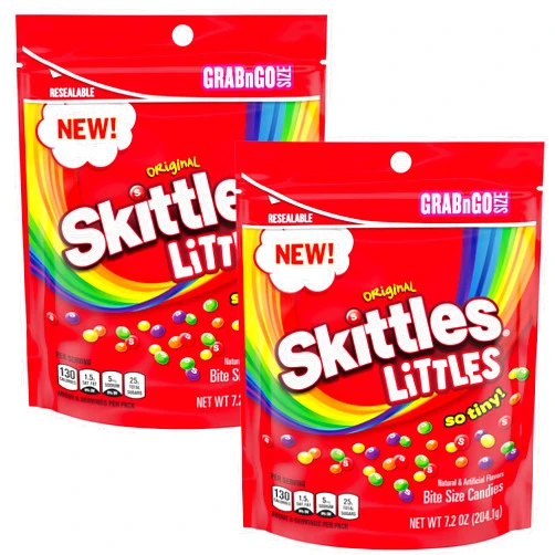 The Hampton Candy Company SkittlesLittles, 7.2 Ounce Bag (Pack of 2), Grab N Go