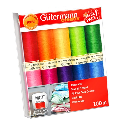 Gütermann Gutermann Sew-All Colorful Set 100% Polyester Thread Set 10 x 100m Reels